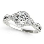 MauliJewels 0.50 Carat Halo Daimond Engagement Bridal Ring Set 14K Sol