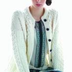 Ladies Cream Irish Aran Lumber Jacket with Pockets - Fast Delivery Fro