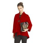 IC Collection Solid Asymmetric Jacket in Red - 9191 (Medium)
