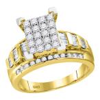 10kt Yellow Gold Womens Round Diamond Cindys Dream Cluster Bridal Wedd