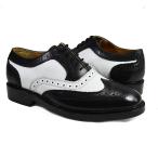Black and White Wing Tip Spectators by Paul Malone . 100% Leather