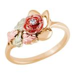 Black Hills Gold Rose Ring with Diamond …