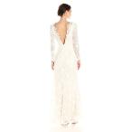 Tadashi Shoji Women's Long Sleeve Lace Bridal Gown, Ivory/Petal 10