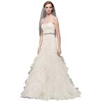 Organza Mermaid Wedding Dress with Ruffled Skirt Style WG3832, Ivory,