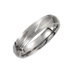 Jewels By Lux Titanium 5mm Ridged Wedding Ring Band Size 9.5