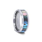 MAUI Tungsten Wedding Band with Mother of Pearl Inlay - 6 mm - 10 mm