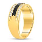 Mia Diamonds 14kt Yellow Gold Mens Round Diamond Double Row Black Text