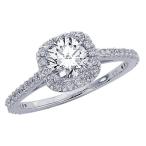 0.8 Carat Gorgeous Classic Cushion Halo Style Diamond Engagement Ring