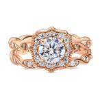 BERRICLE Rose Gold Plated Sterling Silver Cubic Zirconia CZ Art Deco H