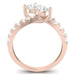 1 1/2 Carat t.w. Twisting Pave Set 2rue Love 2 Stone Collection Round