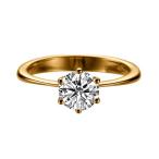 1.50ct Lab Created White Sapphire Engagement Ring Rose Gold 14K 6 pron