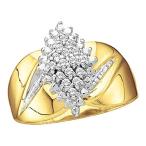 Size - 7-10k Yellow and White Two 2 Tone Gold Marquise Shape Center Cl