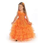 Angels Garment Orange Sequin Organza Ruffle Pageant Dress Girls 4T