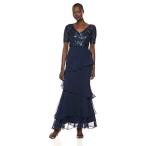Adrianna Papell Women's Sequin Long Dress, Midnight, 2