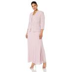 Alex Evenings Women's Plus-Size Long Dress with Button Front Jacket, S