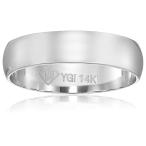 Decadence Unisex 14K White Gold 4mm Polished Plain Wedding Band, White