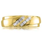 La4ve Diamonds 14k Yellow Gold Double Row Princess-Cut Diamond Men's W