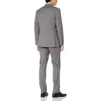 Perry Ellis Men's Slim Fit Suit with Hemmed Pant, Medium Grey Plaid, 3