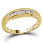 Jewels By Lux 10kt Yellow Gold Mens Round Diamond Wedding Anniversary