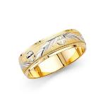 Cross Wedding Band Solid 14k Yellow White Gold Milgrain Ring Diamond C