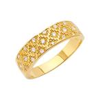 GoldenMine Mens 14K Yellow Gold Diamond Cut CZ Wedding Band - Size 11