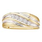 Mens Five Stone Diamond Wedding Band 14k White Yellow Gold Anniversary