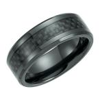 Jewels By Lux Black Titanium 8mm Beveled Wedding Ring Band with Black