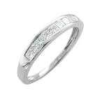 14K White Gold Princess Cut Diamond Wedding Ring Band (0.45 carat)