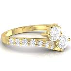 1 1/2 Carat t.w. Twisting Pave Set 2rue Love 2 Stone Collection Round