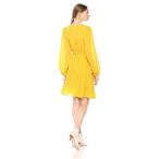 ASTR the label Women's Ruffle Long Sleeve Tie Front Short Flared Dress