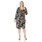 RACHEL Rachel Roy Women's Plus Size Darcie Printed Jersey Dress, Black