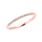 14k Rose Gold Dainty Diamond Stackable Ring(Size 5.25)