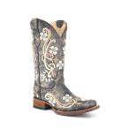 Corral Circle G Women's Honey Cowhide Cowgirl Boot Square Toe Honey 9.