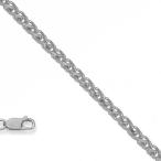 JewelStop 14k Solid White Gold 1.2 mm Round Diamond Cut Spiga Wheat Ch