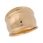 10k Yellow Gold Wide Band Plain Dome Cigar Ring with Raised Edges