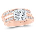 Rose Gold Petite Modern Diamond Engagement Ring with a 0.53 Carat Prin