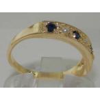 LetsBuyGold 14k Yellow Gold Cultured Pearl and Sapphire Womens Band Ri