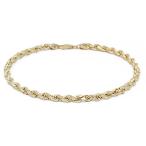 Floreo 8 Inch 10k Yellow Gold Solid Diamond Cut Rope Chain Bracelet an