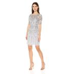Adrianna Papell Women's 3/4 Sleeve Fully Beaded Cocktail Dress, Bridal