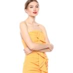 C/Meo Collective Women's Sleeveless Ruffle Front MIDI Dress, Marigold-