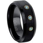 Jewelry Avalanche 8MM Comfort Fit Brushed Black Ion Beveled Edge Men's