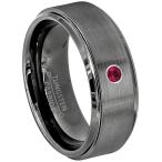 Jewelry Avalanche 0.07ct Ruby Mens Tungsten Ring - July Birthstone Rin