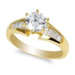 JamesJenny Ladies 10K Yellow Gold Solitaire Ring with 1.0ct Round CZ S