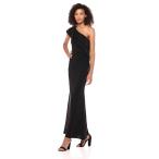 Adrianna Papell Women's Ruffle Jersey Dress, Black, 10