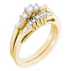 10kt Yellow Gold Womens Round Diamond 3-Stone Bridal Wedding Engagemen