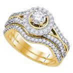 Jewels By Lux 14kt Yellow Gold Womens Round Diamond Bridal Wedding Eng