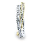 18K Yellow &amp; White Gold Diamond 2 Band Rolling Ring (1.0 cttw, F-G Col
