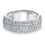 14K White Gold Diamond 5-Row Band (1.0 cttw, H-I Color, I1-I2 Clarity)