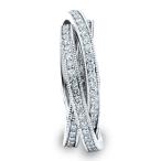 14K White Gold Diamond 3 Band Rolling Ring (1.5 cttw, F-G Color, VVS1-