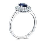 14k White Gold SOLID Wedding Engagement Ring - Size 9